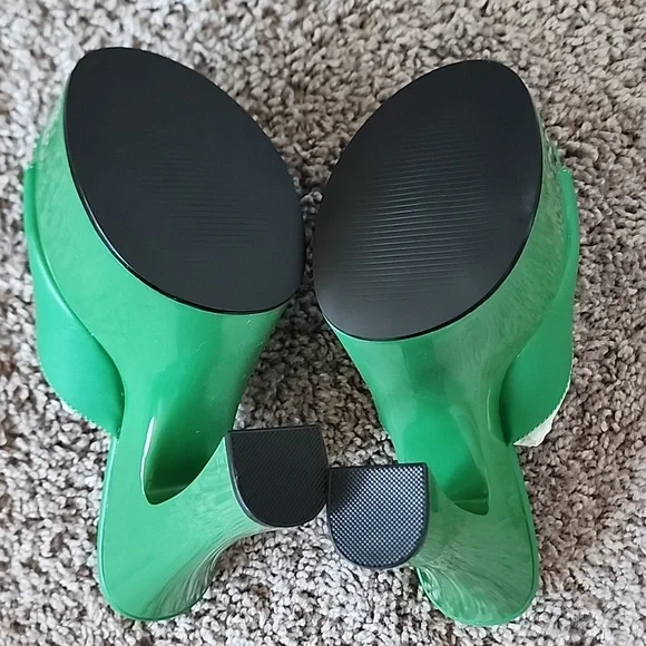 Steve Madden Bristal slip on green platform shoes-6 - Picture 6 of 11